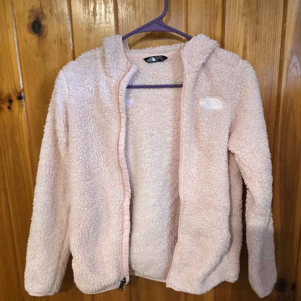 The North Face Soft Pink Fleece Zip Up Jacet - Picture 1 of 4